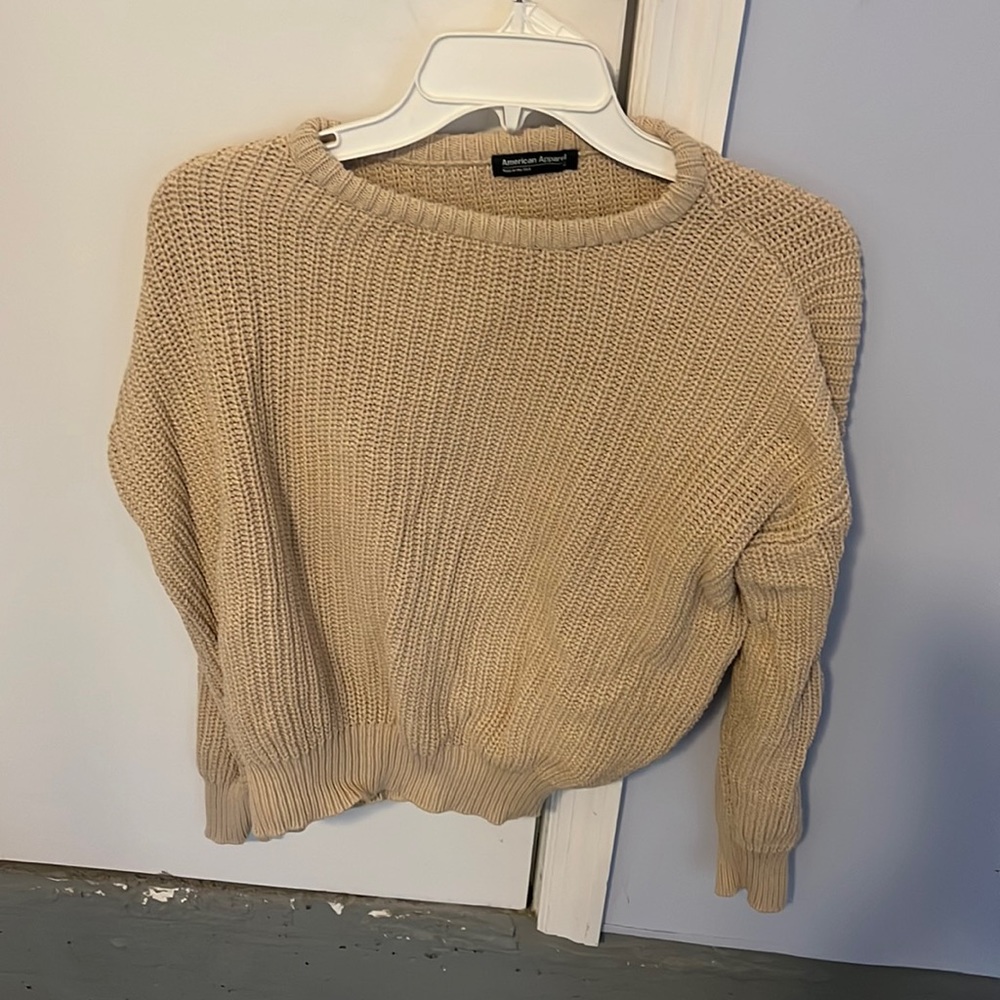 Tan American apparel knitted sweater